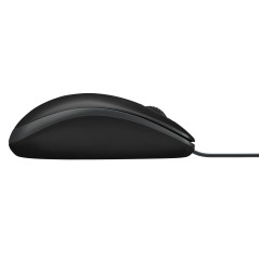Logitech B100 Optical Wired Mouse - Ergonomic Design for Comfort & Precision - Black